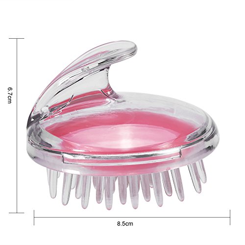 Masajeador de cuero cabelludo, Champú para la cabeza Crecimiento del cabello Cuidado de la salud Cepillo de ducha de baño Masaje de lavado de cabello Peine Herramienta de belleza(Pink)