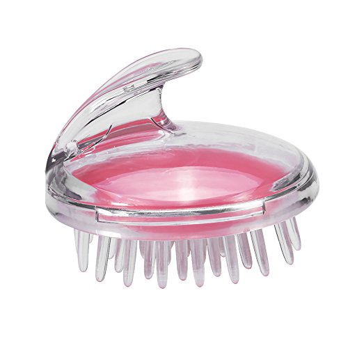 Masajeador de cuero cabelludo, Champú para la cabeza Crecimiento del cabello Cuidado de la salud Cepillo de ducha de baño Masaje de lavado de cabello Peine Herramienta de belleza(Pink)