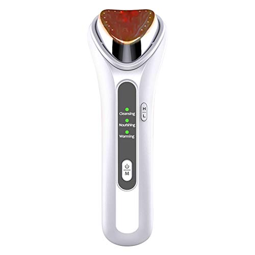 Masajeador facial 3 en 1 de 42 °C con vibración de iones de calor, máquina de elevación eléctrica para la piel, rejuvenecimiento de tonificación facial, instrumento de belleza antienvejecimiento