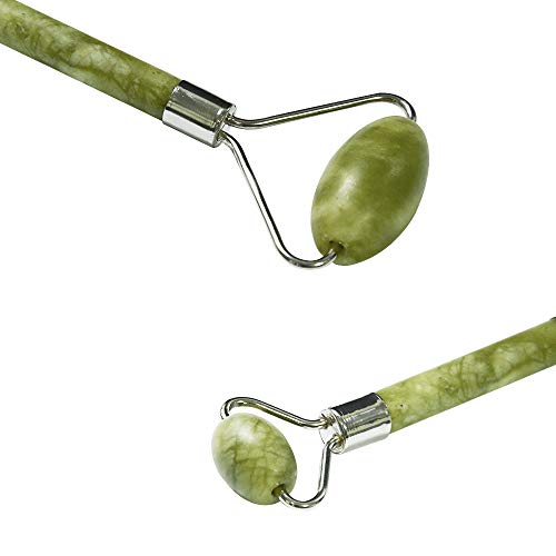 Masajeador Facial de Piedra de Jade para Cuerpo,Cara,Cuello,Cabeza. Antienvejecimiento Terapia de frío (Pack de 2)