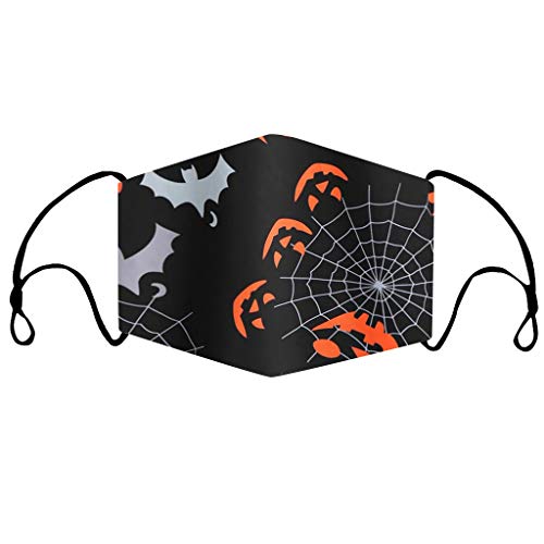 Másc-ara de Halloween 1PC+2PC filters médico Reutilizable, médico de Boca, médico de respiración con válvula de respiración, Ganchos para la Oreja y Forro Suave, médico Facial con válvula XXHHH