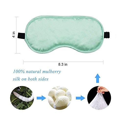 Máscara de dormir, 100% seda de morera, máscara de ojos para dormir de viaje con correas ajustables, ambos lados de seda, super suave y suave, mejor vejiga nocturna, cubierta de sombra de ojos para hombres y mujeres, niños – negro