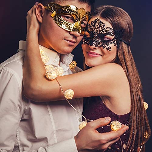 Máscara de Encaje Negro Máscaras de Mascarada Veneciano Máscaras de Mujer para Halloween Carnaval Fiesta de Baile 20 Piezas