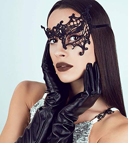 Máscara de Encaje Negro Máscaras de Mascarada Veneciano Máscaras de Mujer para Halloween Carnaval Fiesta de Baile 20 Piezas