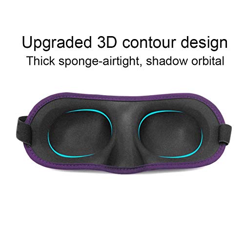 Máscara de ojos para dormir, ajustable 3D ultra suave y transpirable, parche para dormir para mujeres y hombres, funda de viaje y sueño en casa para sombrear los ojos (púrpura)