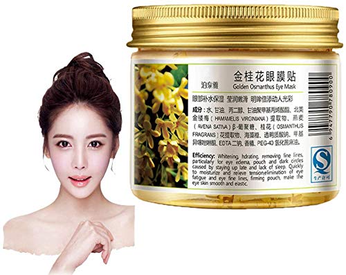 Máscara ocular osmanthus, mascarilla hidratante osmanthus dorada antienvejecimiento, reducir los círculos oscuros oculares, quitar las bolsas oculares, aclarar las arrugas finas de ojos(40 pares)