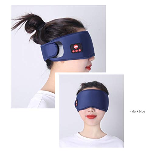 Máscara para Dormir con Bluetooth, Inalámbrica 5.0 Máscara De Ojos para Dormir Estéreo 3D, Compatible con Música De Llamadas Manos Libres, Adecuada para Sueño Lateral, Relajación,Azul
