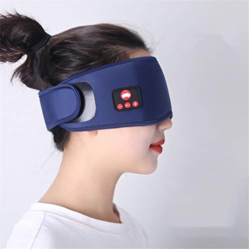 Máscara para Dormir con Bluetooth, Inalámbrica 5.0 Máscara De Ojos para Dormir Estéreo 3D, Compatible con Música De Llamadas Manos Libres, Adecuada para Sueño Lateral, Relajación,Azul