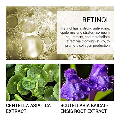 Máscara para los ojos, mascarilla de retinol, Parches para los ojos, Ojos Parches, Contorno de Ojos Antiarrugas, Anti edad para ojeras,bolsas,patas de gallo e hinchazón, 50pcs