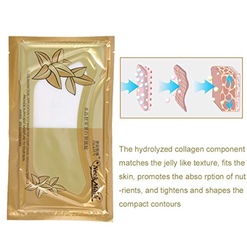 Máscaras de colágeno para el cuello, 10 piezas, piel blanca, reafirmante, hidratante, antiarrugas, gel antienvejecimiento, parches de gel