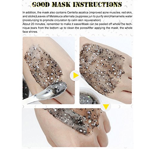 Máscaras despegables de 60 g, mascarilla facial exfoliante Sky Glow Glitter, mascarilla facial de limpieza profunda Máscara de lentejuelas estrellas Mascarilla exfoliante hidratante Cuidado de la piel