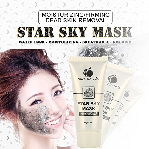 Máscaras despegables de 60 g, mascarilla facial exfoliante Sky Glow Glitter, mascarilla facial de limpieza profunda Máscara de lentejuelas estrellas Mascarilla exfoliante hidratante Cuidado de la piel