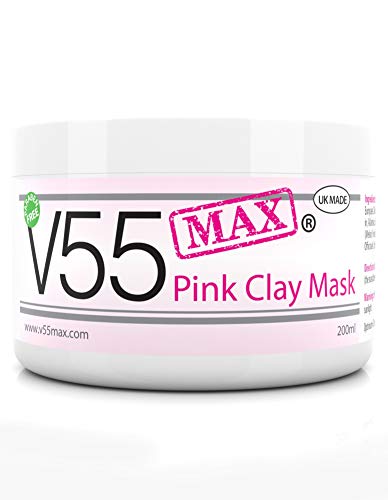 Mascarilla de Facial Fórmula Purificadora con Arcilla Rosa - Desintoxica la Piel Reduce las Arrugas Limpiador Profundo de Hialurónico para Poros Estimula el Colágeno Adecuado para Hombre y Mujer 200ml