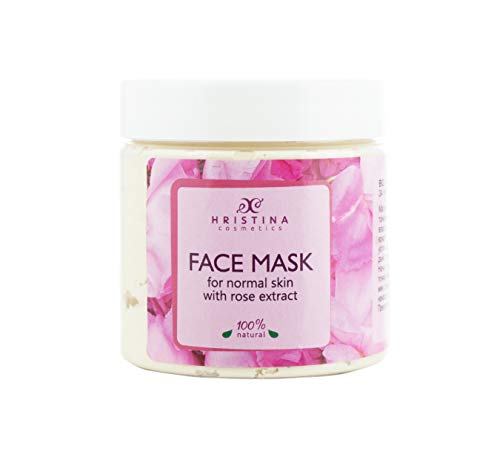 Mascarilla facial de arcilla, hidratante, 100 % natural, con aceite de rosa, caolín y semillas de uva. Hidrata, limpia e ilumina, 200 ml.