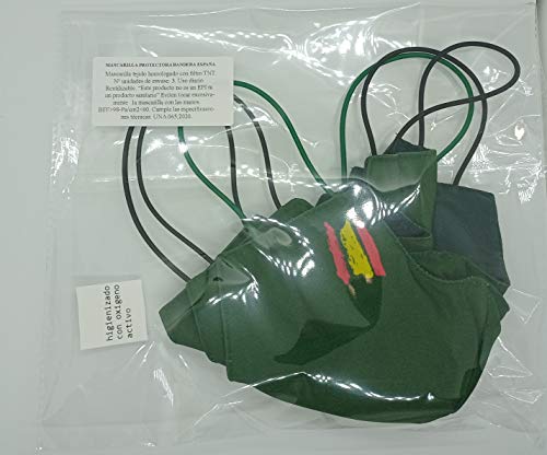 Mascarilla Higiénica multifunción, reutilizable, protección contra el polvo. PACK 3UND (VERDE)