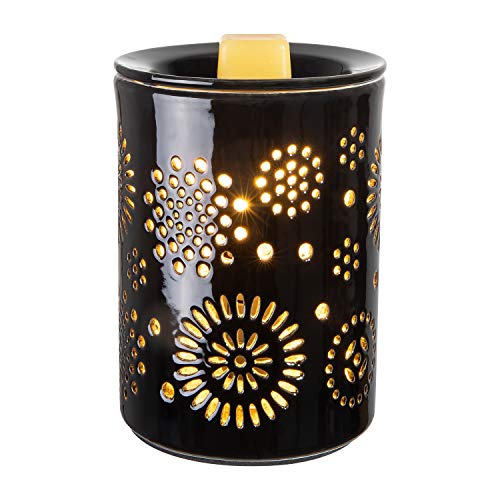 MASEN Ceramics Calentador eléctrico de cera para derretir cera quemador de incienso quemador de cera cera para calentar velas perfumadas, cera derretimiento, spa y aromaterapia (negro)