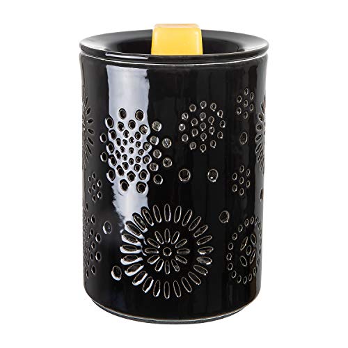 MASEN Ceramics Calentador eléctrico de cera para derretir cera quemador de incienso quemador de cera cera para calentar velas perfumadas, cera derretimiento, spa y aromaterapia (negro)