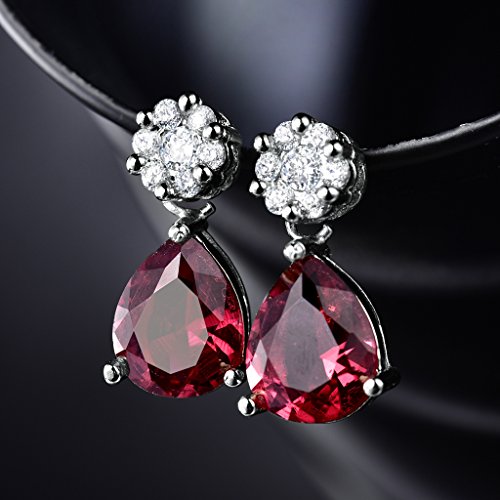 masop Tear Forma CZ circonita stud pendientes colgantes para mujeres tornillo Back color de plata joya de la boda