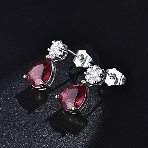 masop Tear Forma CZ circonita stud pendientes colgantes para mujeres tornillo Back color de plata joya de la boda