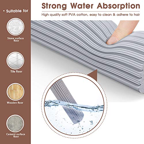 MASTERTOP Fregona de Esponja Súper Absorbente y Juego de Cubetas para Escurrir sin Lavado a Mano y Cubeta con 3 Almohadillas Reutilizables para Pisos de Cocina, Baño, Oficina y Vidrio