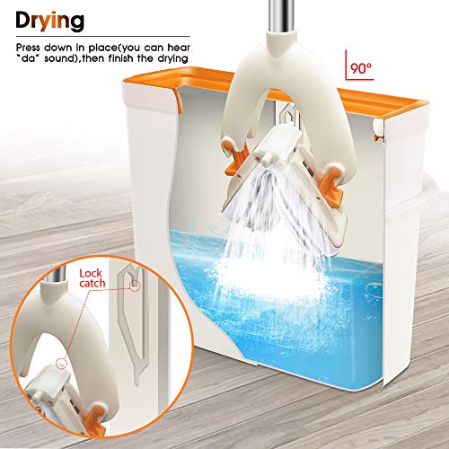 Mastertop - Juego de mopa y cubo con 3 cabezales de esponja de PVA, fregona y sistema de cubo para limpieza de suelo