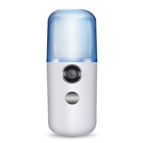 Matedepreso Facial Steamer Cold Mist Spray Handheld Face Steamer Skin Care SPA Travel Deep Cleaning Beauty Device(White)