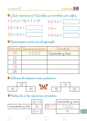 Matemáticas comprensivas. Números 2 / Editorial GEU / 1º Primaria / Aprendizaje de los números / Recomendado como apoyo (Niños de 6 a 7 años)