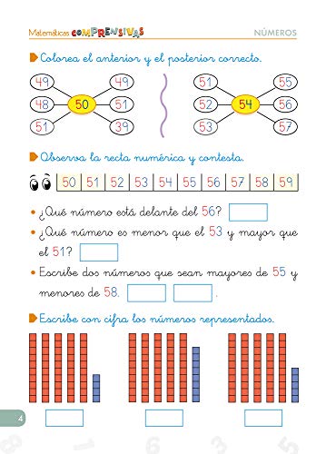 Matemáticas comprensivas. Números 2 / Editorial GEU / 1º Primaria / Aprendizaje de los números / Recomendado como apoyo (Niños de 6 a 7 años)