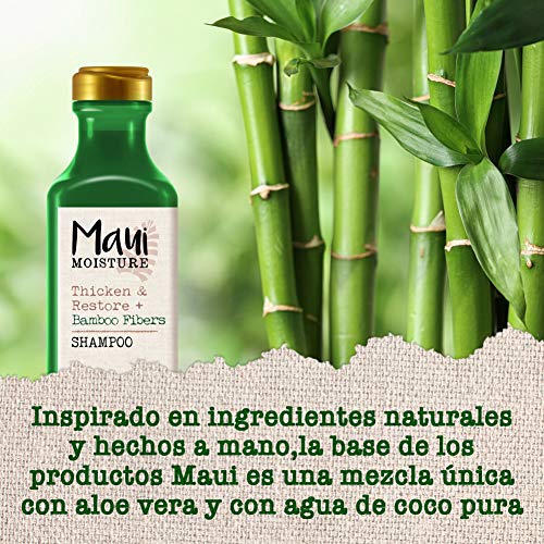 Maui Moisture, Champú Fortalecedor y Reparador con Fibras de Bambú, 385 ml