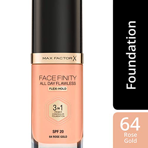 Max Factor Facefinity 3 en 1 All Day Flawless Base de Maquillaje, Tono 64