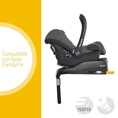 Maxi-Cosi CabrioFix, Silla de auto, reclinable y seguro para bebé, 0-12 meses, 0-13 kg, Sparkling Grey (gris)