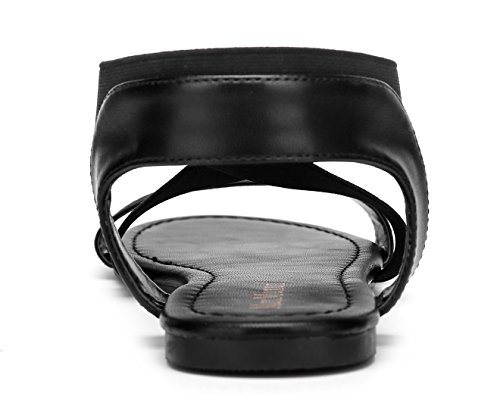 MaxMuxun Sandalias de Vestir Punta Redonda con Cordones Cruzados Negra Mujer Talla 37 EU