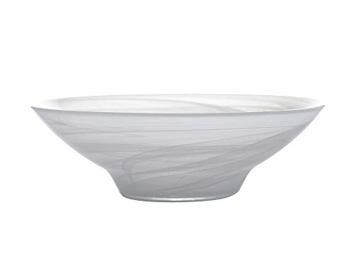 Maxwell & Williams Marblesque Plato para servir o ensalada con efecto alabastro, 32 cm, Cristal Hecho a Mano, Blanco