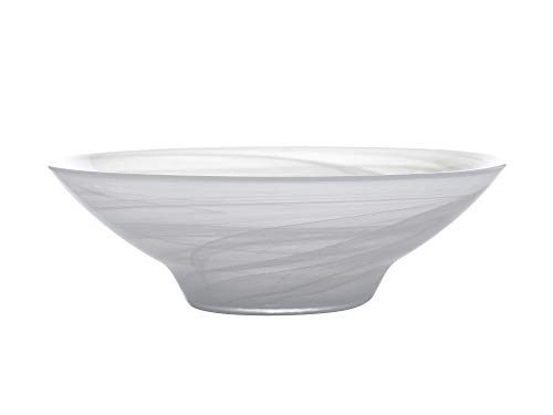 Maxwell & Williams Marblesque Plato para servir o ensalada con efecto alabastro, 32 cm, Cristal Hecho a Mano, Blanco
