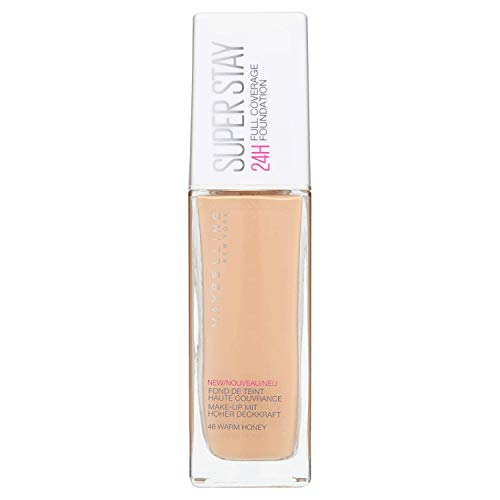 Maybelline New York - SuperStay 24H, Base de Maquillaje Semi-Mate de Alta Cobertura, Tono 46 Warm Honey