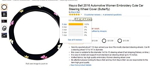 Mayco Bell cubierta del volante Coche Fundas Para Volante Las Mujeres Del Bordado Lindo (Beatles)