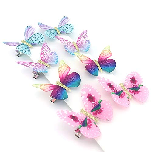 mciskin - Minipasadores pequeños para el pelo en forma de mariposa, pasadores de purpurina para mujer, chica y niña (8 unidades - mariposas de colores)