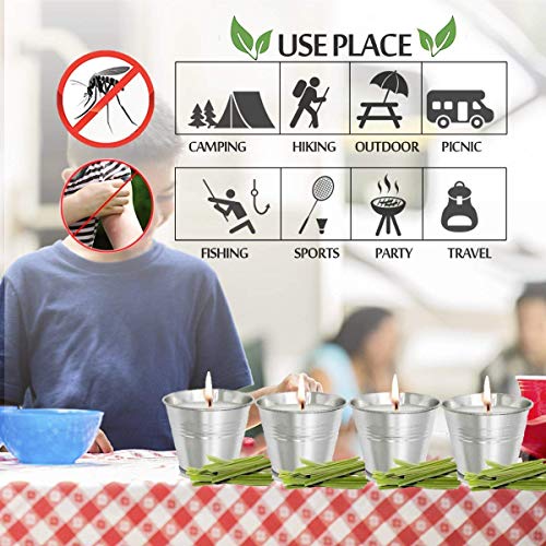 McNory 8 Velas de Citronela Antimosquitos,Velas Aromaticas Perfumadas de Cera de Soja,Velas Repelentes de Insecto Mosquitos para Exteriores,Camping,Jardín