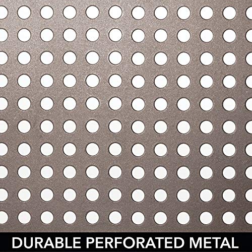 mDesign Juego de 3 estanterías metálicas para armarios de cocina – Práctica estantería de cocina para crear más espacio de almacenaje – Baldas de cocina extensibles de metal – color bronce