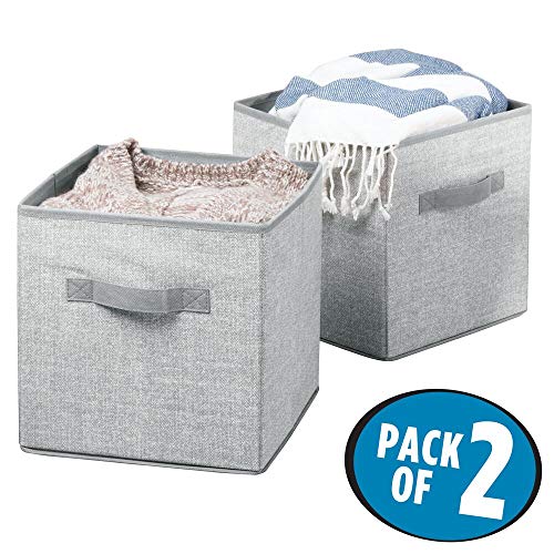mDesign Organizador de juguetes set x2 - Cajas de almacenaje para el cuarto o el armario de los niños - Práctico guarda juguetes - Tamaño grande - cada caja mide 26,67 cm x 26,67 cm x 27,94 cm