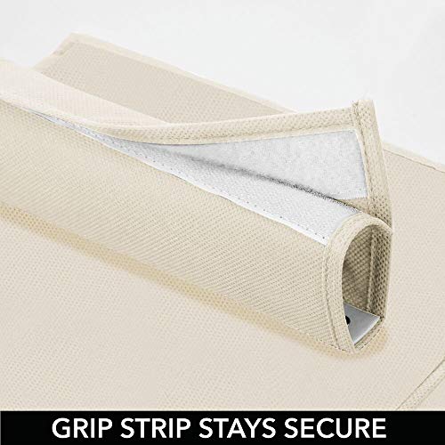 mDesign Organizador de zapatos para armario – Muebles zapateros para colgar con 10 compartimentos – Estanterías para zapatos, bolsos o carteras para ahorrar espacio con diseño de rayas – blanco y azul