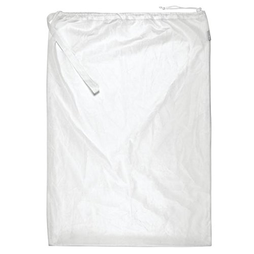 mDesign Saco para ropa sucia – Práctica bolsa para la colada de tejido de red transpirable – Para ropa húmeda y seca – Duradera bolsa de lavado para la lavadora – Bolsa de ropa para viajes – blanco