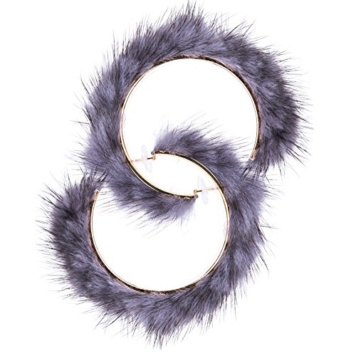 MDGWM Pendientes de aleación de Pelusa Personalizados, Estilo Exquisito, Estilo Fresco y Natural, 7.3 * 7.3 cm Gris