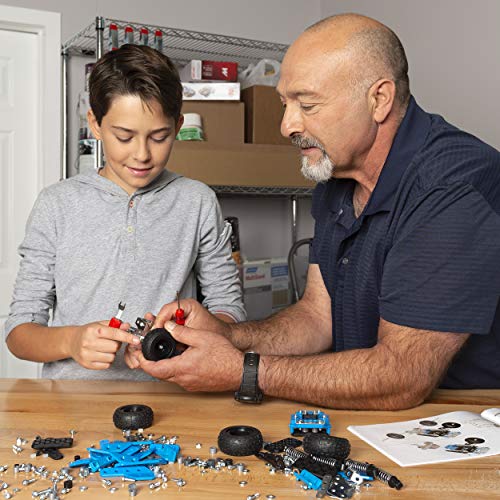 Meccano 15 in 1 Set Off Road Rally - Juego de construcción de varios modelos de vehículos de 242 pieza(s), Metal y Plástico, Colores Azul ( Plata y Negro)