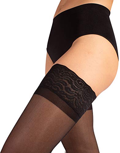 MEDIAS A COMPRESION MEDIA | MEDIAS AUTOADHESIVAS | 70 DEN 10-14 mm/Hg | S, M, L, XL | NEGRO, NATURAL | CALCETERÍA ITALIANA | (L, NEGRO)