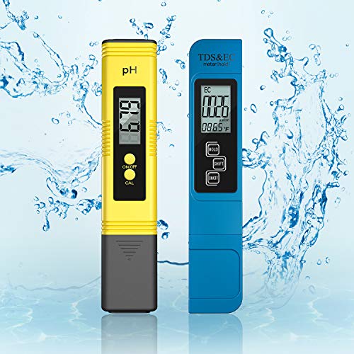 Medidor digital de calidad del agua, medidor de PH, medidor TDS, EC y medidor de temperatura, 4 en 1 para probar agua potable RO, interior, piscina, hidroponía, acuario y más