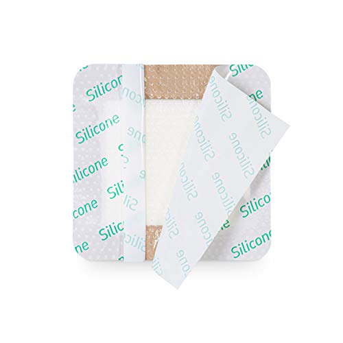 MedVanceTM Silicona – vendaje adhesivo de espuma de silicona, tamaño 7,5 cm x 7,5 cm, (4.5 cm x 4.5 cm almohadilla), caja de 5 apósitos
