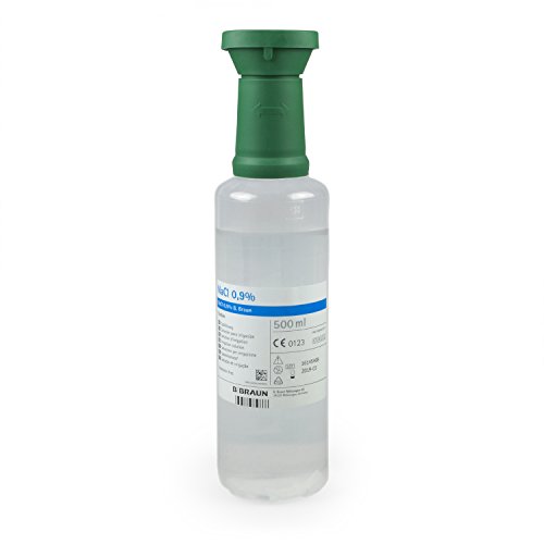 MedX5 (Upgrade 2020) 500 ml ducha ocular de emergencia 0,9 % NaCl, producto para el lavado de ojos con suero fisiológico (0,9 %), producto de lavado ocular, solución para el lavado ocular