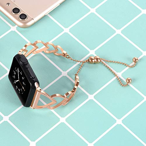 MeganStore Pulsera compatible para Apple Watch Band 38 mm 40 mm 42 mm 44 mm, Out acero inoxidable joyería brazalete correa de repuesto para iWatch Series 4, 3, 2, 1 Apple Watch 42mm 44mm