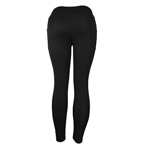 MEIbax Leggings Deportes Pantalones para Mujeres de Color sólido Entrenamiento Gimnasio Fitness Gym Yoga Mid Cintura Running Workout Mallas elásticos Fitness Pants Ropa de Ejercicio con Bolsillo